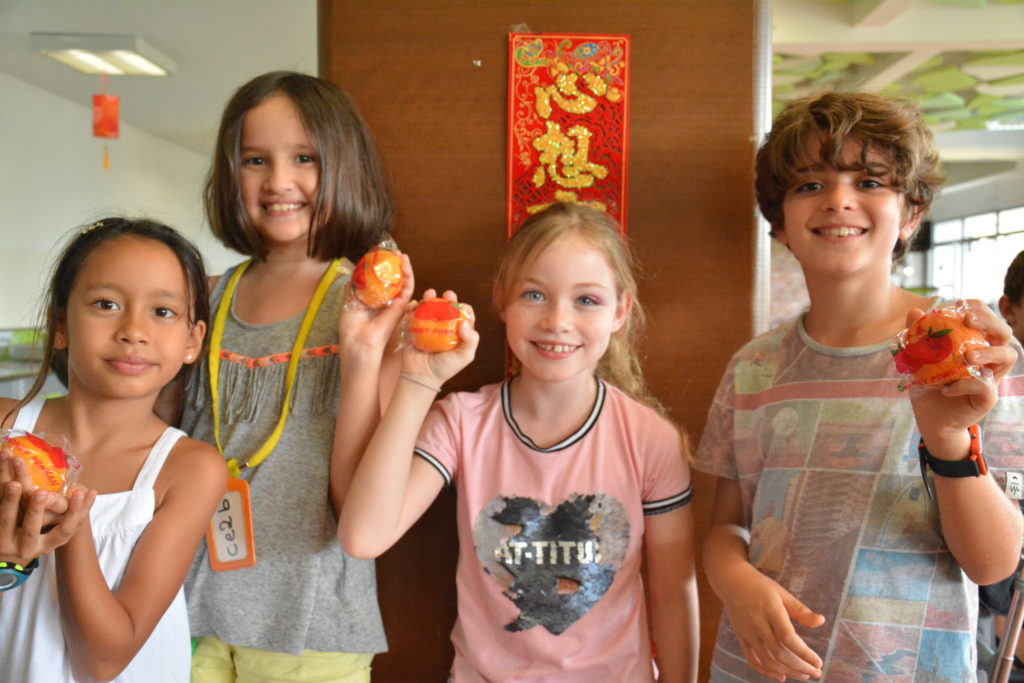 The school canteen was decorated for Chinese New Year.